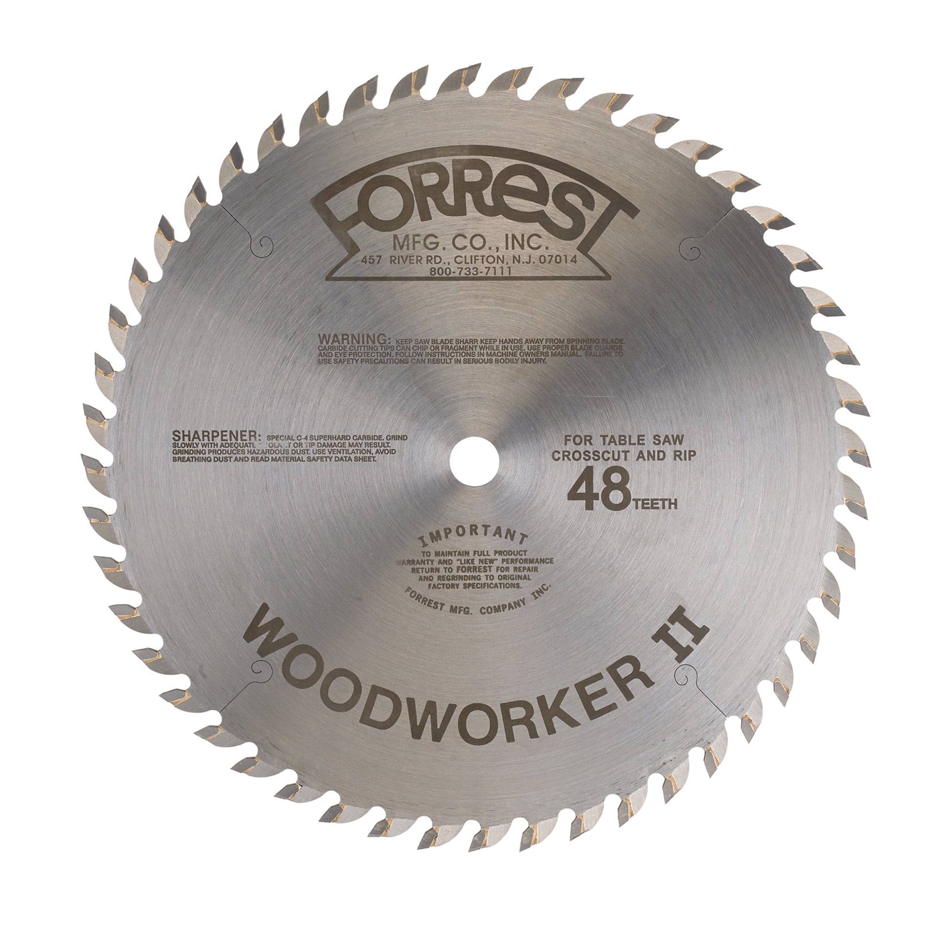 Woodworker II Saw Blade 10" x 48 Tooth alt 0