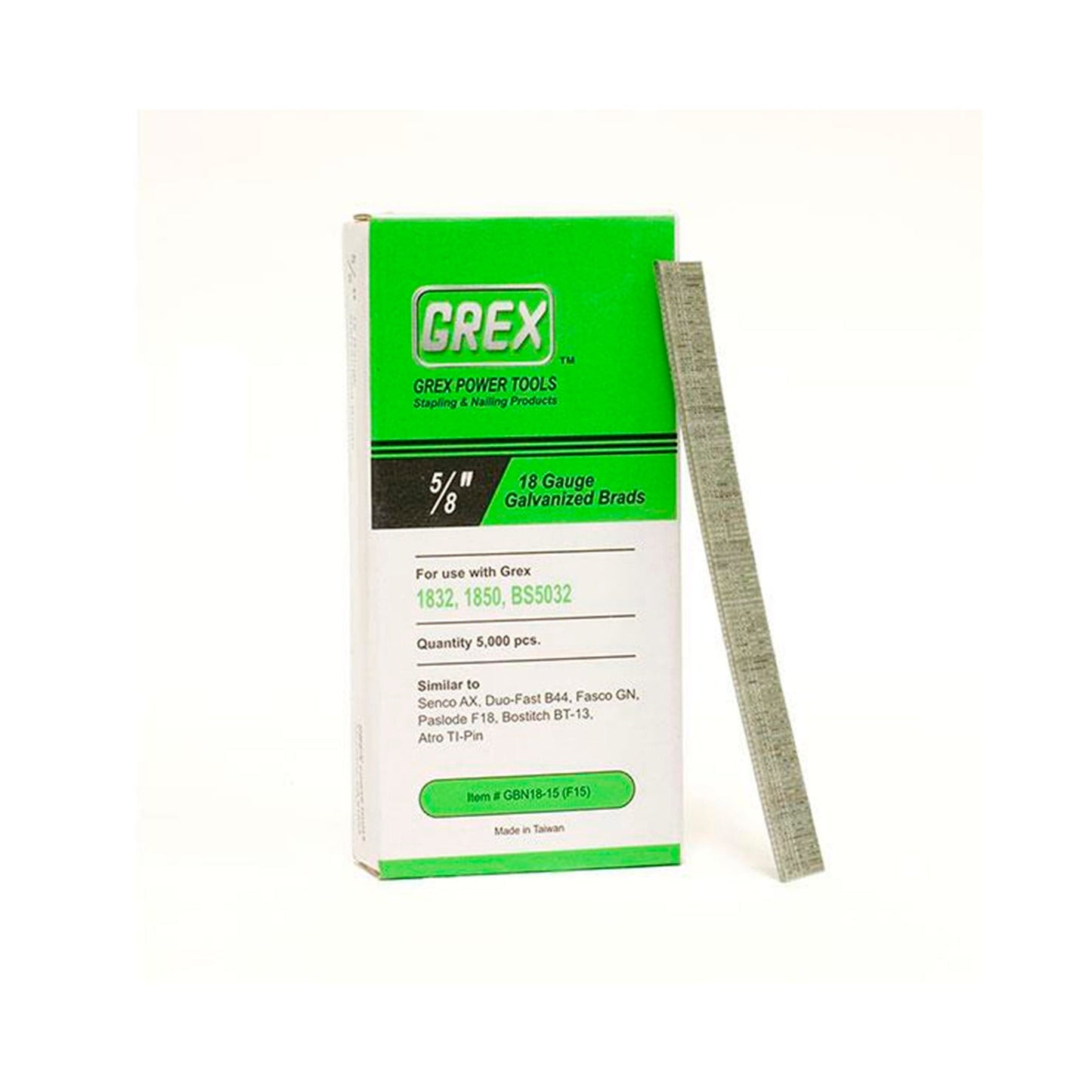 GREX 18 GA 5/8" Gal Brads, 5K alt 0