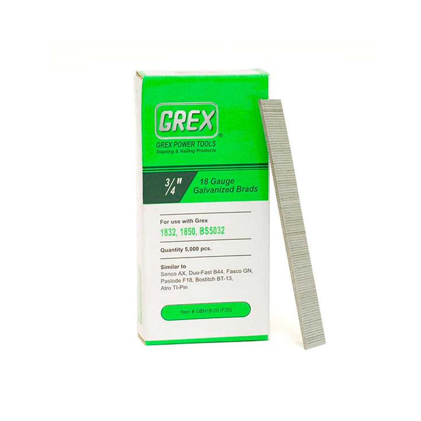 GREX 18 GA 3/4" Gal Brads, 5K alt 0