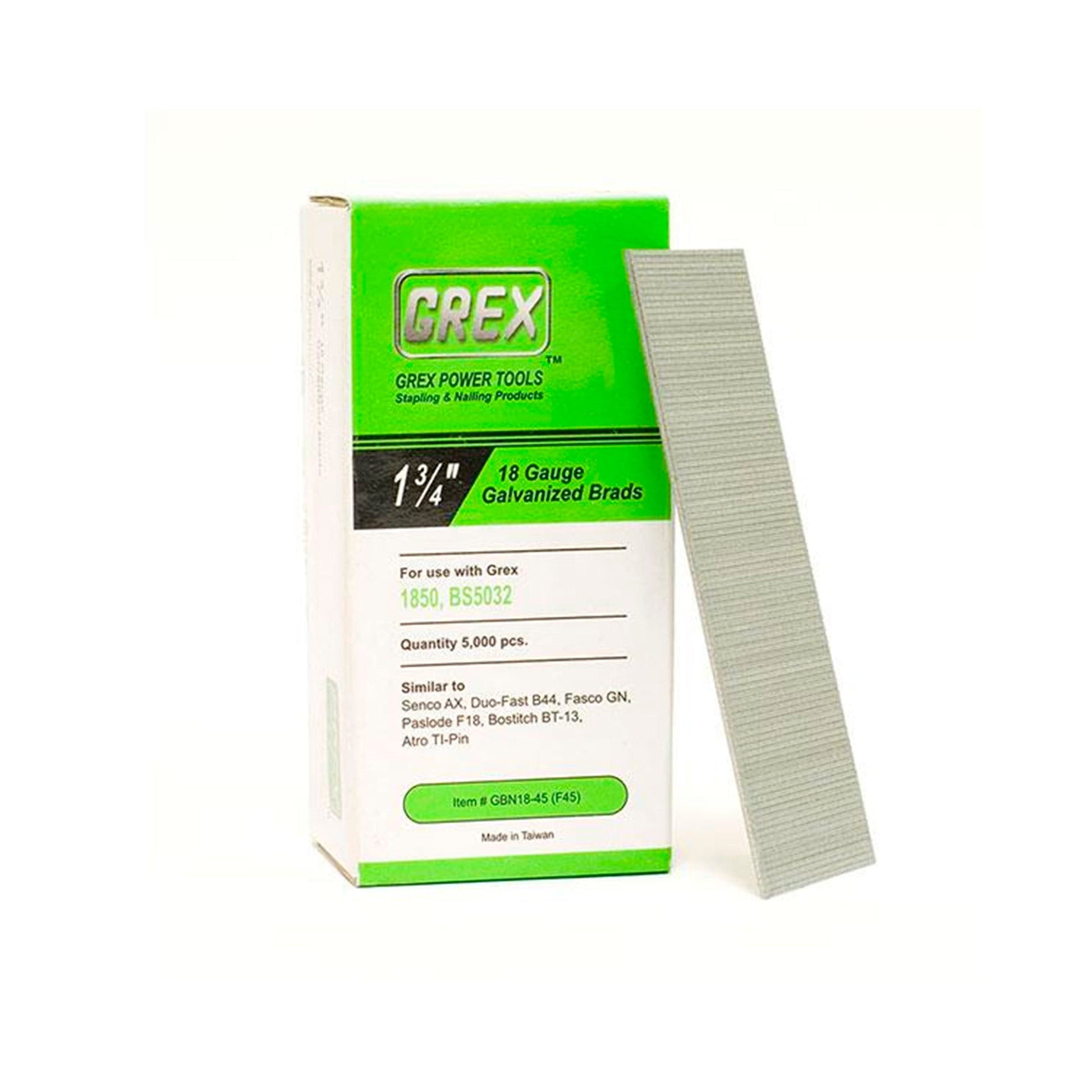 GREX 18 GA 1-3/4" Gal Brads, 5K alt 0