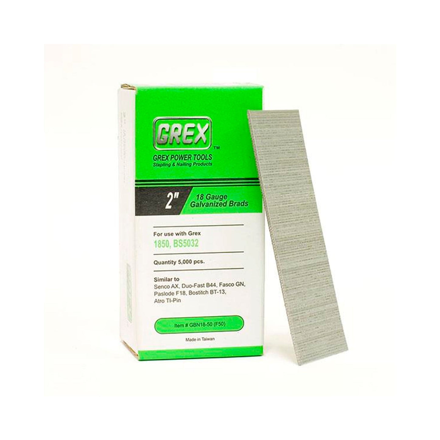 GREX 18 GA 2" Gal Brads, 5K alt 0