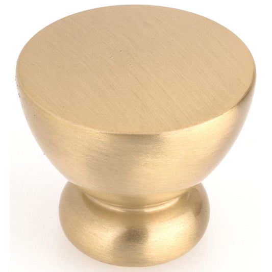 Contemporary Knob, 1-1/32" D, Brushed Gold alt 0
