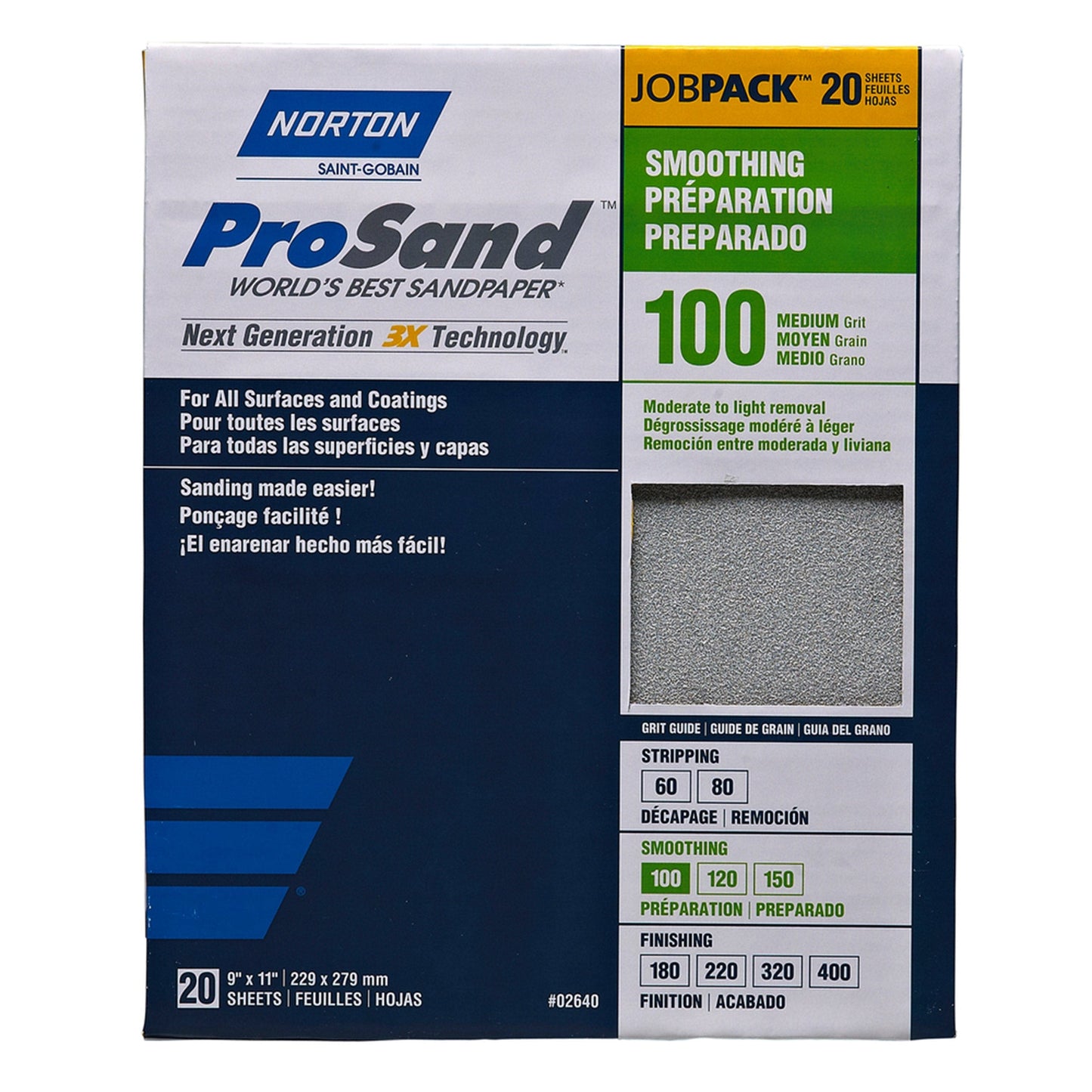 Norton ProSand 9" x 11" Sanding Sheets 100G 20pack alt 0